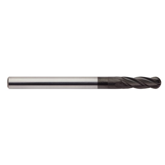 Picture of M.A. Ford 140L1562GX Dia 5/32 SH 0.1875 LOC 1.00 OAL2.50 End Mill Standard Flute Standard Helix Carbide Gemx Single End Ball NoseBall TuffCut® GP
